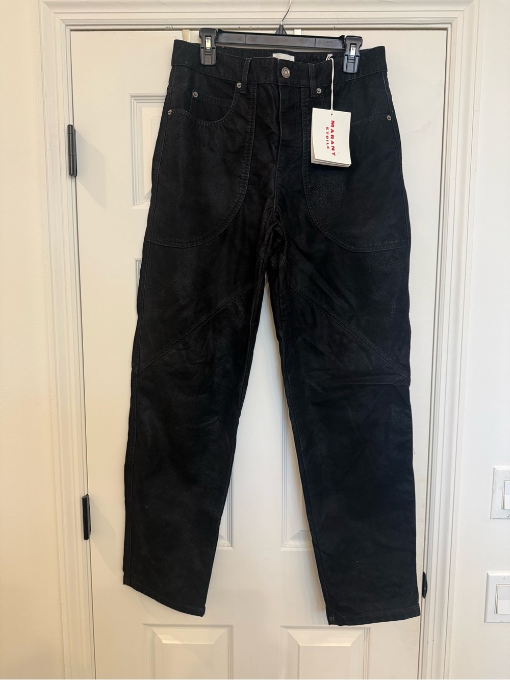 NWT Isabel Marant Etoile Kelvina Pants Black Faux Leather Trousers 38 US 6 med - Picture 7 of 13